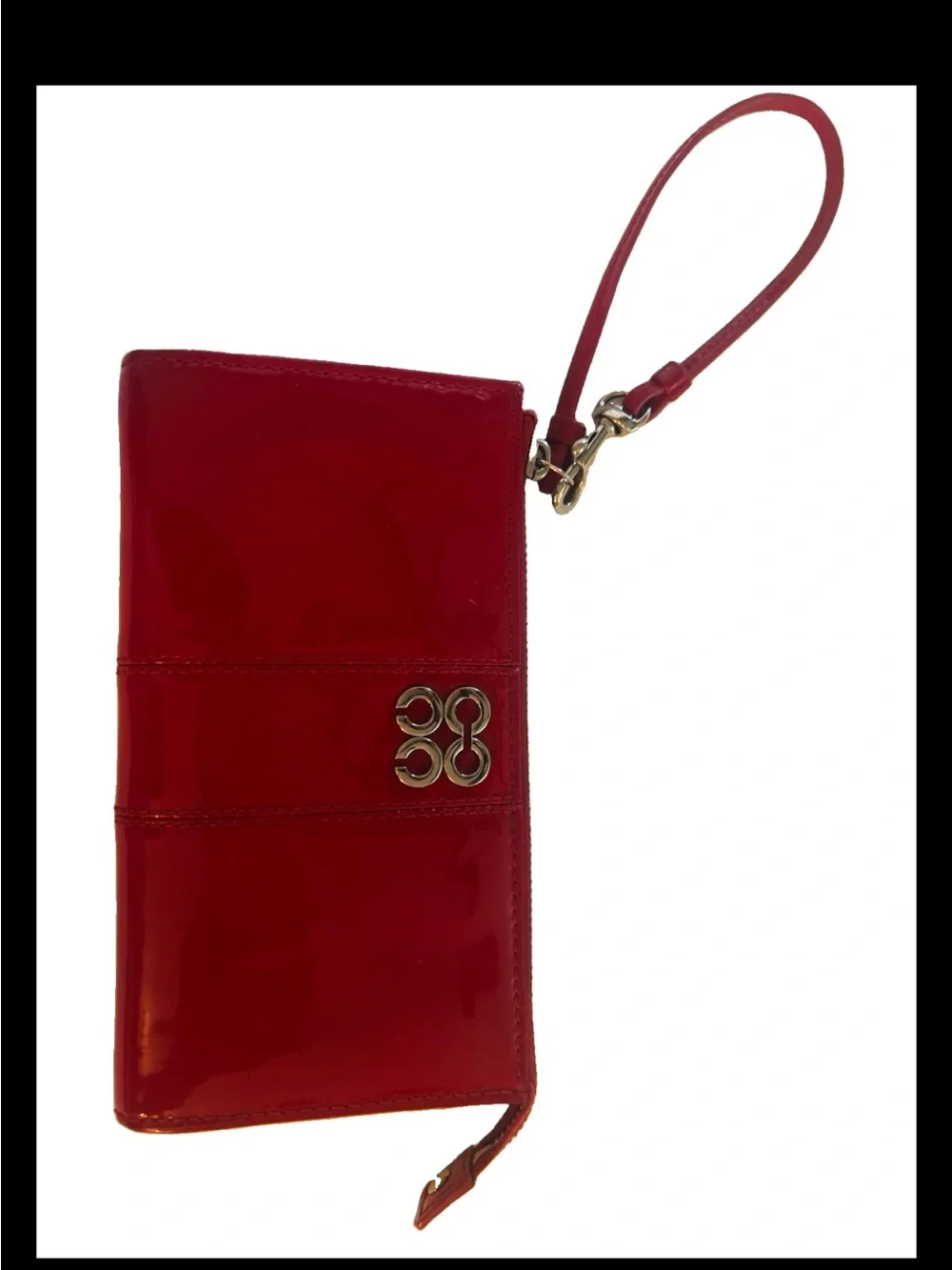🩷 Y2K Coach Julia Red patent leather zippy wristlet wallet silver hardware🩷